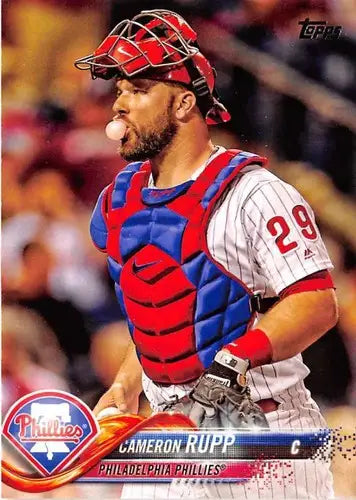 Original gloss Baseball Catcher Card 2018 Topps #308 Cameron Rupp Phillies