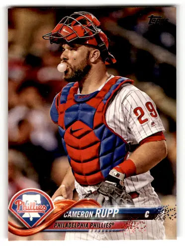 Original gloss baseball card featuring Cameron Rupp from 2018 Topps #308 Phillies