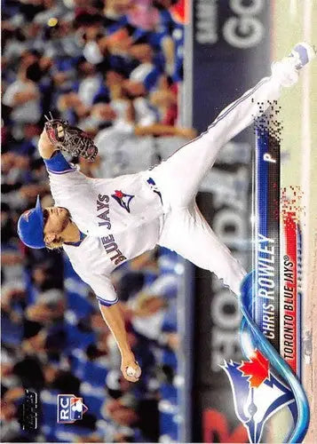 2018 Topps Chris Rowley rookie card featuring Toronto Blue Jays pitcher in original gloss