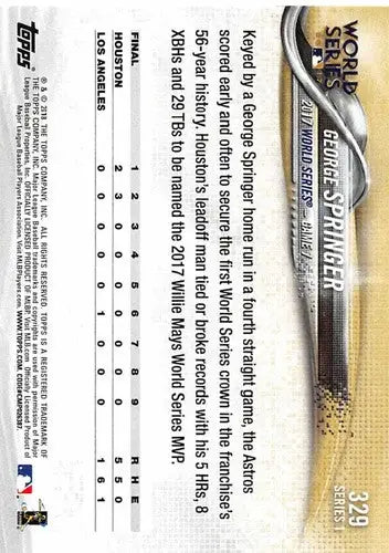 2018 Topps #329 George Springer NM-MT Astros ID:8142
