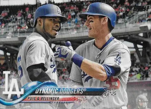 Dynamic Dodgers baseball card from 2018 Topps 365a Los Angeles Dodgers NM-MT