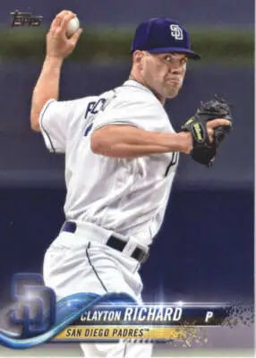 2018 Topps Clayton Richard baseball card with original gloss Padres sports cards