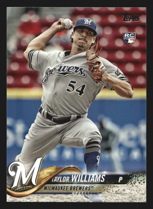 2018 Topps #505 Taylor Williams RC Milwaukee Brewers - Baseball Card Single