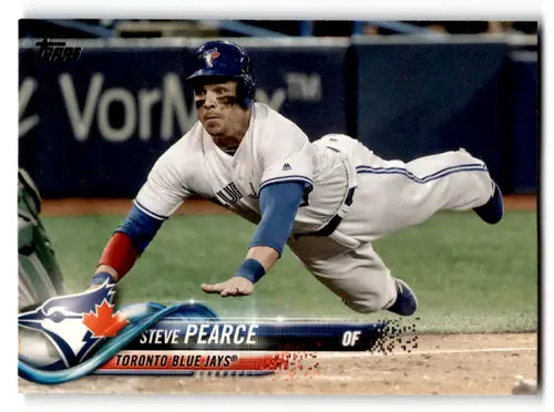 Steve Pearce baseball card with original gloss from 2018 Topps Blue Jays series