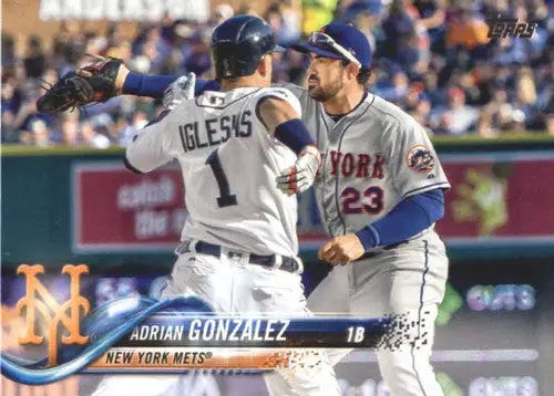 Original gloss baseball card featuring Adrian Gonzalez NM-MT from 2018 Topps Mets