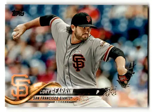 Original gloss baseball card of Cory Gearrin from 2018 Topps #613 Simply Sandoval Giants