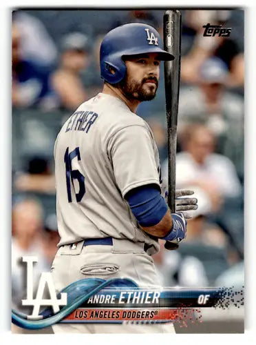 Original gloss Andre Ethier baseball card from 2018 Topps #655 Dodgers featuring Simply Sandoval