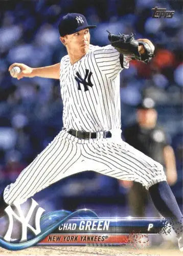 Original gloss baseball card of Chad Green NM-MT from 2018 Topps Yankees set