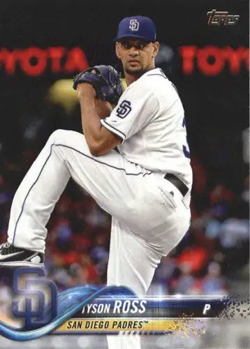 Original gloss of 2018 Topps Tyson Ross Padres baseball card featuring pitcher in uniform