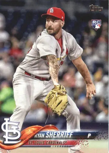 Original gloss baseball card of Ryan Sherriff 698A Ryan rookie from 2018 Topps