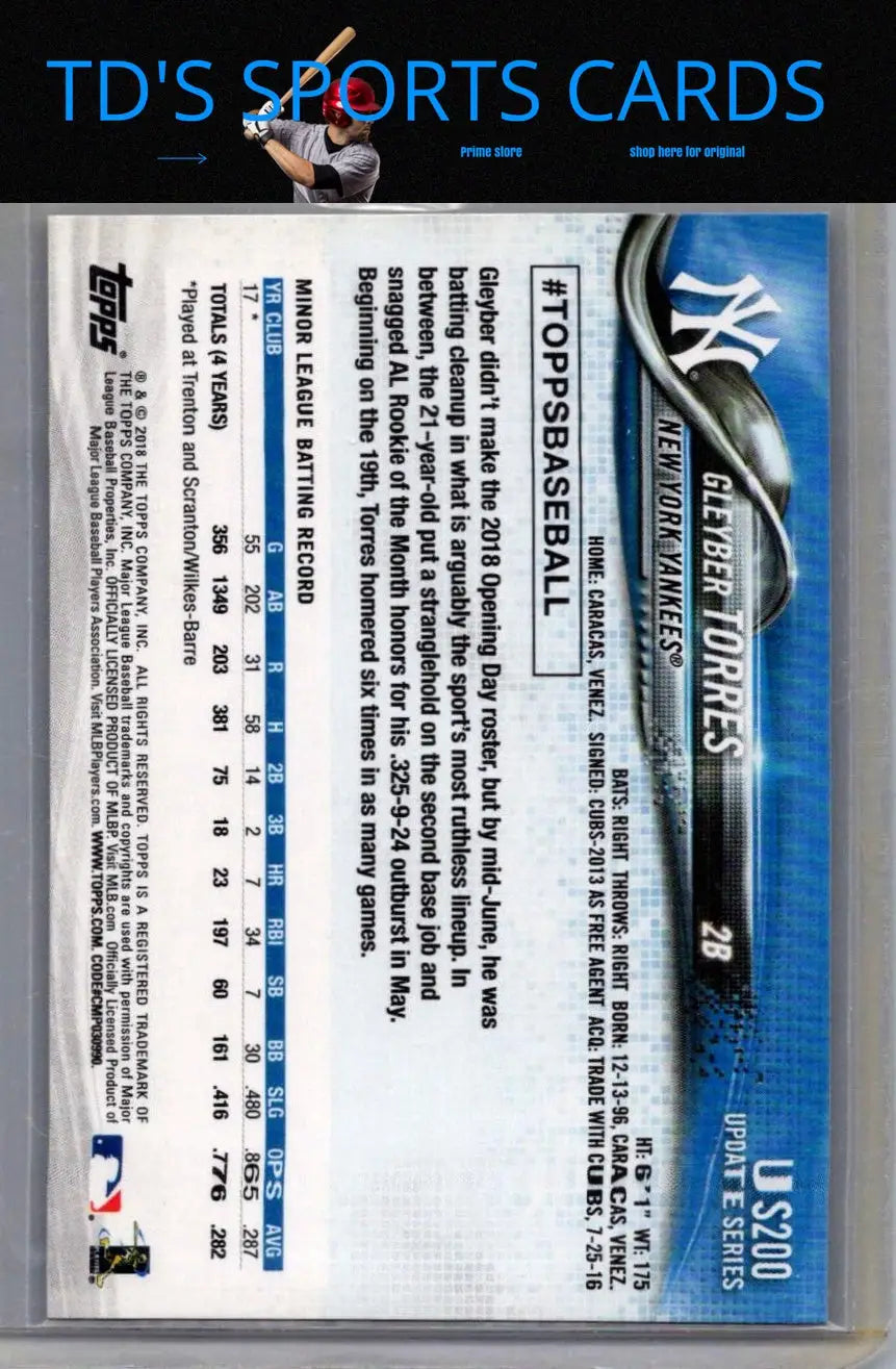 Gleyber Torres baseball card 2018 Topps #699b All-Star Game Factory Set Variation