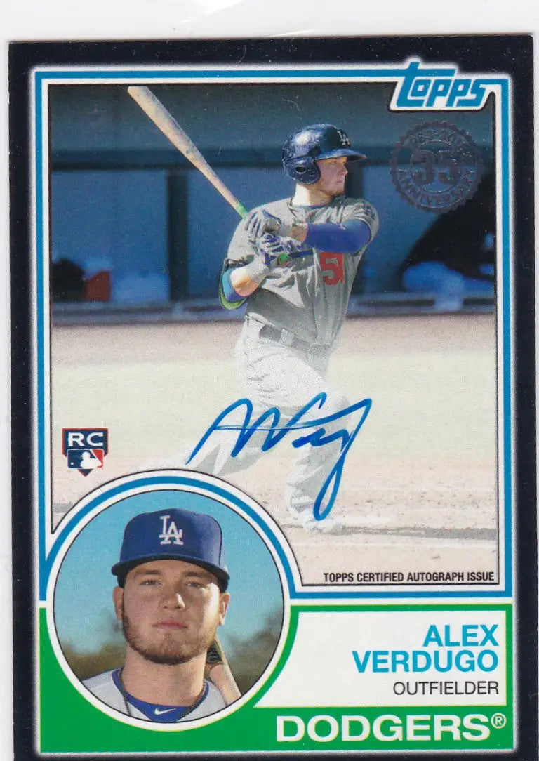 Alex Verdugo auto trading card with autograph, black border Los Angeles Dodgers collectible