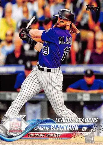 Baseball trading card featuring Charlie Blackmon of the Colorado Rockies with original gloss