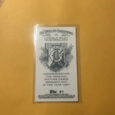 Lincoln Riley college football coach trading card from 2018 Topps Allen Ginter Mini