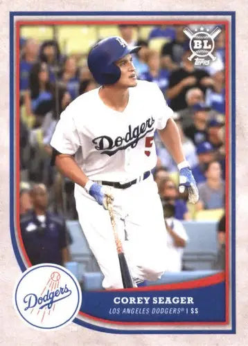 Original gloss baseball trading card of Corey Seager from Topps Big League Dodgers