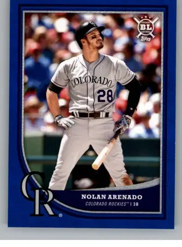 2018 Topps Big League Blue Nolan Arenado baseball card with original gloss, Rockies