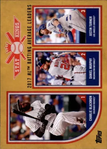 2018 Topps Big League Gold #315 Daniel Murphy/Justin Turner/Charlie Blackmon NM- - Baseball Card Single