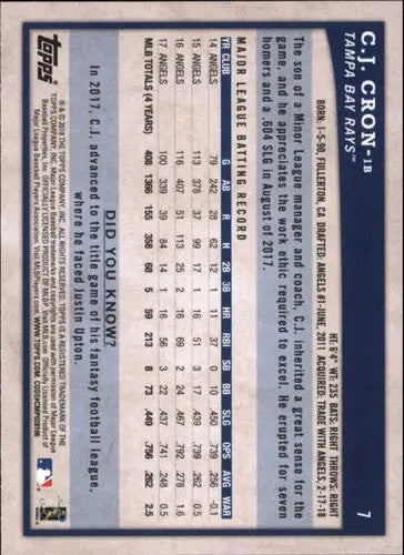 Baseball card back with original gloss from 2018 Topps Big League Gold series