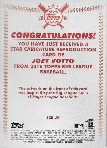 Original gloss Joey Votto baseball card from 2018 Topps Big League Star series