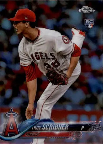 2018 Topps Chrome Refractors #164 Troy Scribner NM-MT Angels - Baseball Card Single
