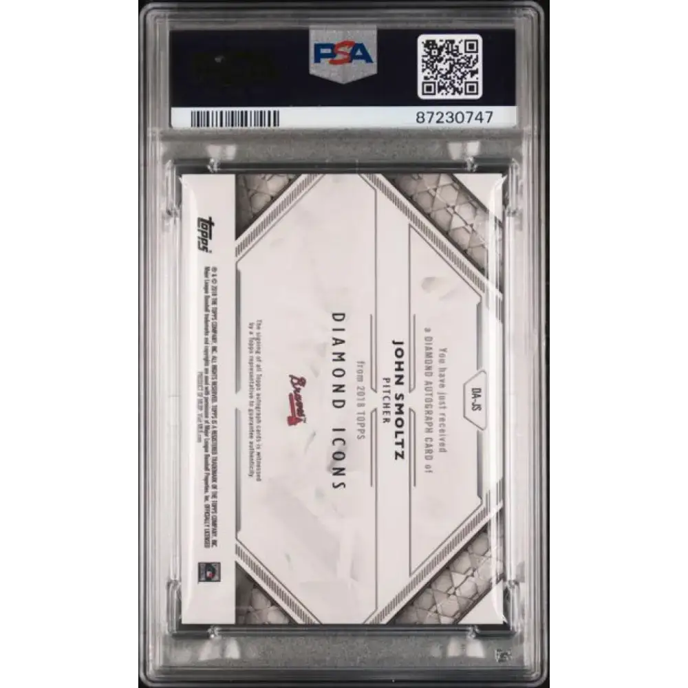 2018 Topps Diamond Icons Red #DA-JS John Smoltz PSA 9 MINT Auto 5/5 Atlanta Braves Baseball Card - Baseball Card Single