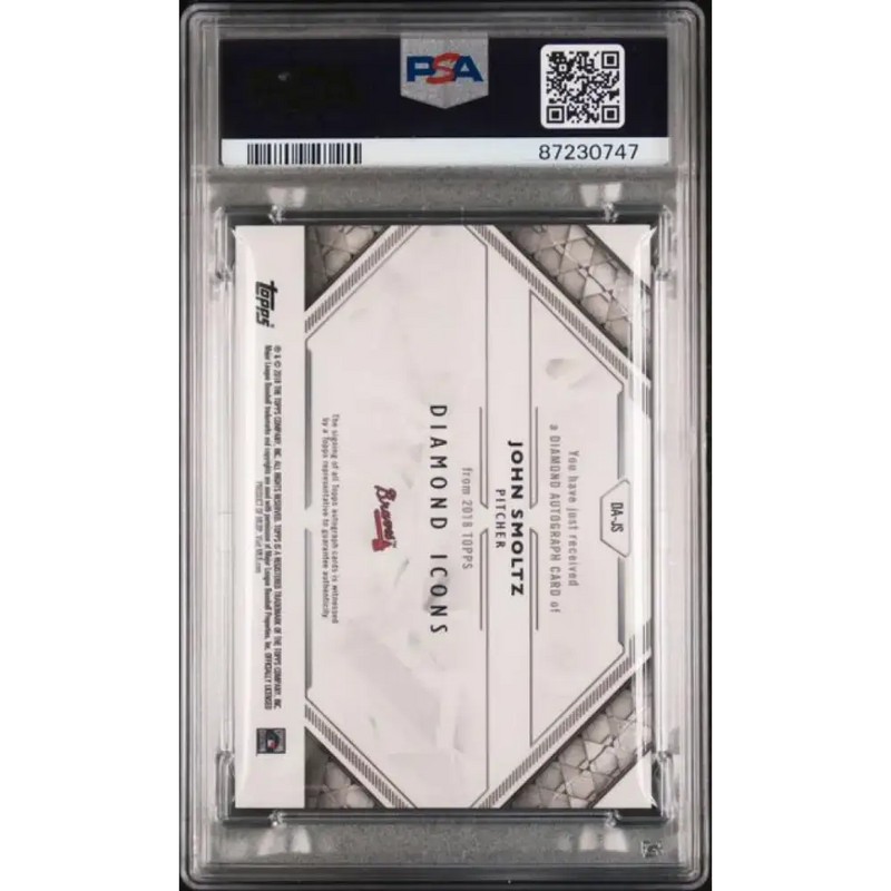 2018 Topps Diamond Icons Red #DA-JS John Smoltz PSA 9 MINT Auto 5/5 Atlanta Braves Baseball Card - Baseball Card Single