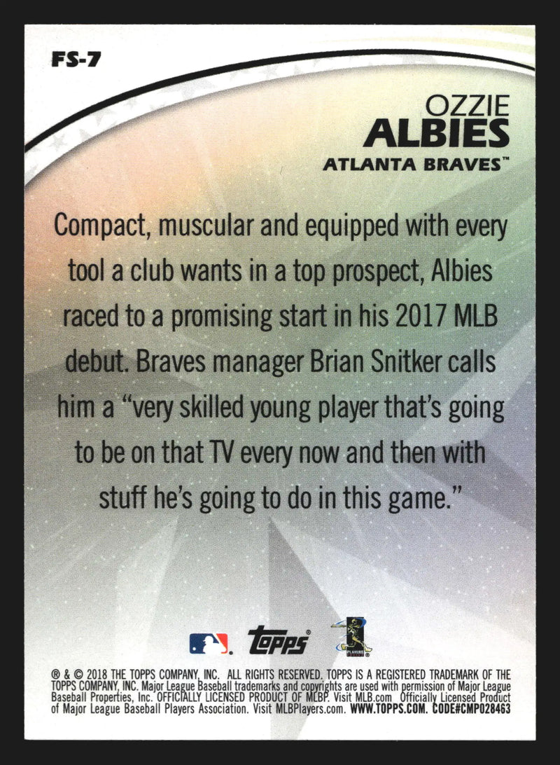 2018 Topps #FS-7 Ozzie Albies Atlanta Braves RC