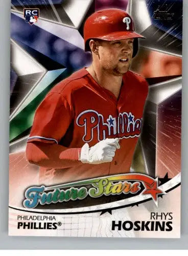 Rhys Hoskins baseball card from 2018 Topps Future Stars collection featuring Phillies