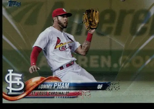 2018 Topps Gold Tommy Pham baseball card with original gloss from Cardinals collection