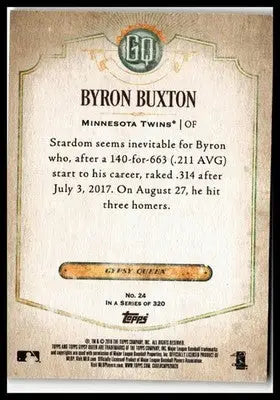 2018 Topps Gypsy Queen #24 Byron Buxton - Baseball Card Single