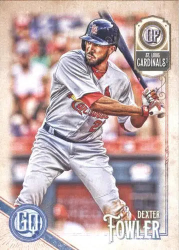 Original gloss of Dexter Fowler baseball card from 2018 Topps Gypsy Queen featuring Cardinals