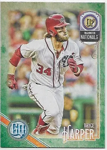 Original gloss Bryce Harper baseball card from 2018 Topps Gypsy Queen Green series