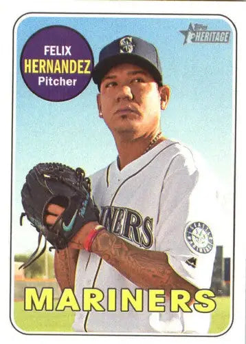 2018 Topps Heritage #100 Felix Hernandez NM-MT Mariners - Baseball Card Single