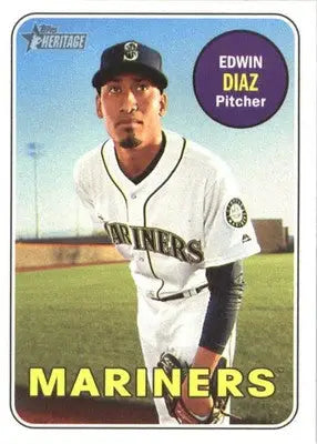 2018 Topps Heritage #102 Edwin Diaz NM-MT Mariners ID:9326 - Baseball Card Single
