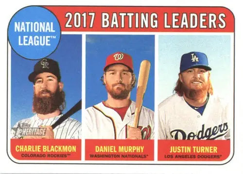 2018 Topps Heritage #2 Charlie Blackmon/Justin Turner/Daniel Murphy NM-MT - Baseball Card Single