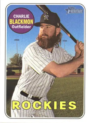 2018 Topps Heritage #24 Charlie Blackmon NM-MT Rockies - Baseball Card Single