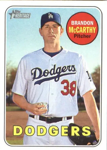 Original gloss 2018 Topps Heritage Brandon McCarthy Dodgers baseball card