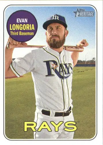 2018 Topps Heritage #397 Evan Longoria NM-MT Rays ID:9591 - Baseball Card Single