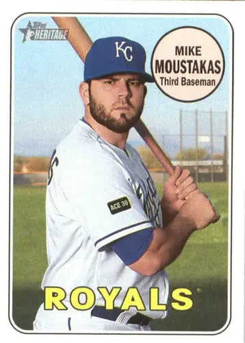 2018 Topps Heritage #93 Mike Moustakas NM-MT Royals - Baseball Card Single
