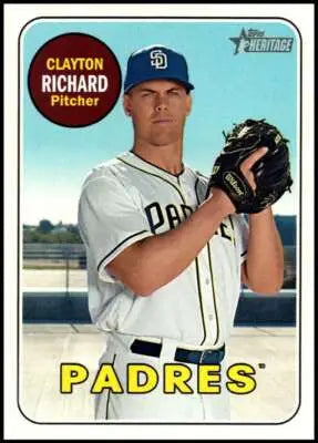 2018 Topps Heritage High Number Clayton Richard baseball card Padres sports cards original gloss