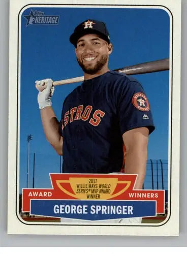 2018 Topps Heritage High Number Award Winners #AW-7 George Springer NM- ID:19143 - Baseball Card Single