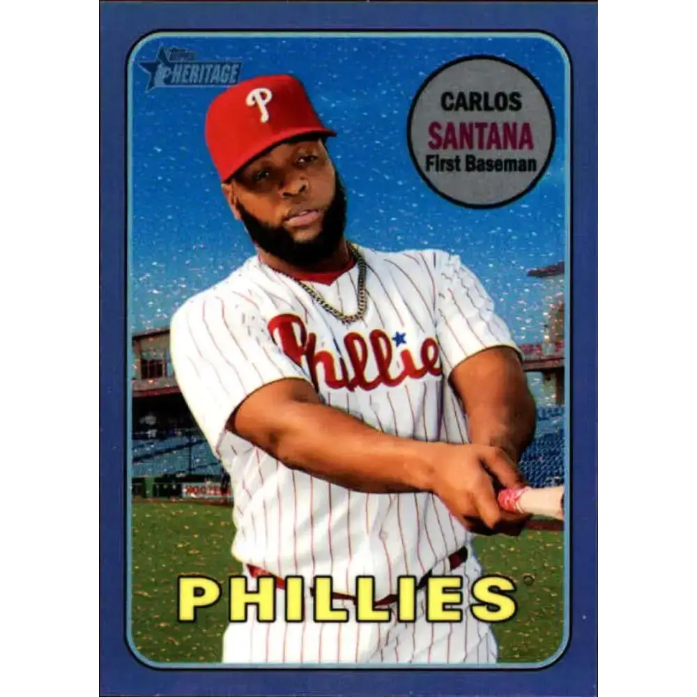 2018 Topps Heritage High Number Chrome Refractors Hot Box #THC-711 Carlos Santana NM-MT Philadelphia Phillies