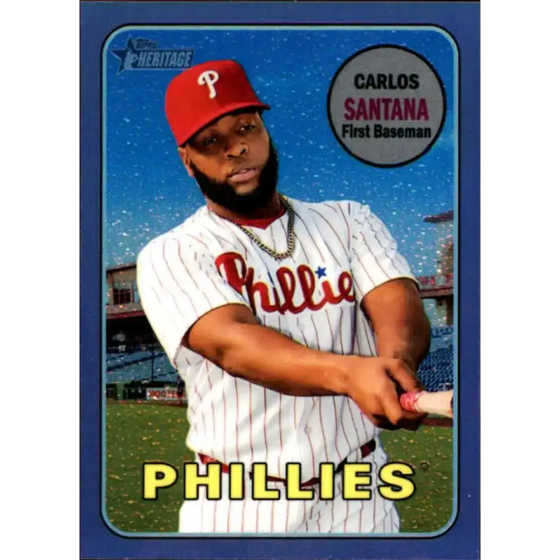 2018 Topps Heritage High Number Chrome Refractors Hot Box #THC-711 Carlos Santana NM-MT Philadelphia Phillies