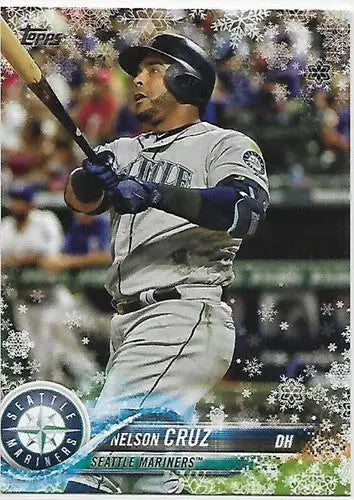 Original gloss 2018 Topps Holiday HMW106 Nelson Cruz Mariners baseball card