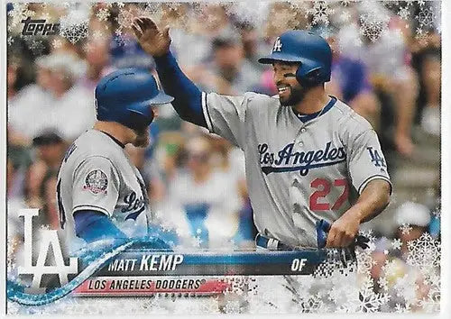 Original gloss 2018 Topps Holiday HMW113 Matt Kemp Dodgers baseball card