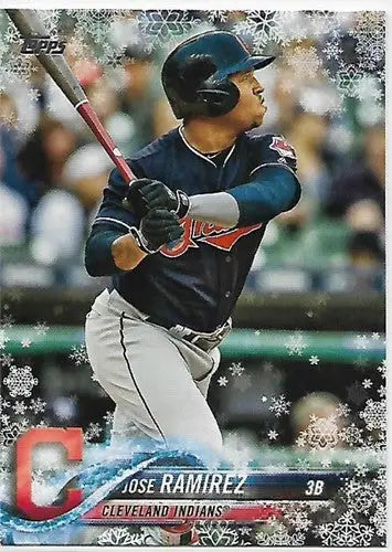 Original gloss 2018 Topps Holiday HMW15 Jose Ramirez Indians baseball card
