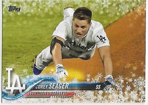 2018 Topps Holiday HMW30 Corey Seager Dodgers baseball card, NM-MT condition