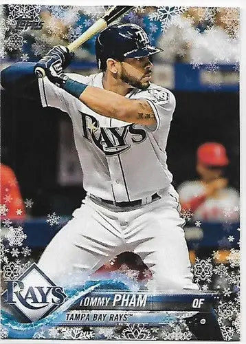 Original gloss 2018 Topps Holiday HMW63 Tommy Pham Rays baseball card