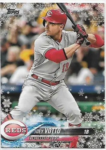 Original gloss 2018 Topps Holiday HMW85 Joey Votto Reds baseball card display