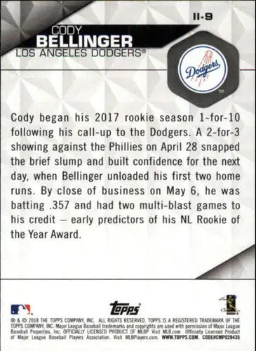 2018 Topps Instant Impact #II-9 Cody Bellinger NM-MT Dodgers ID:15040 - Baseball Card Single